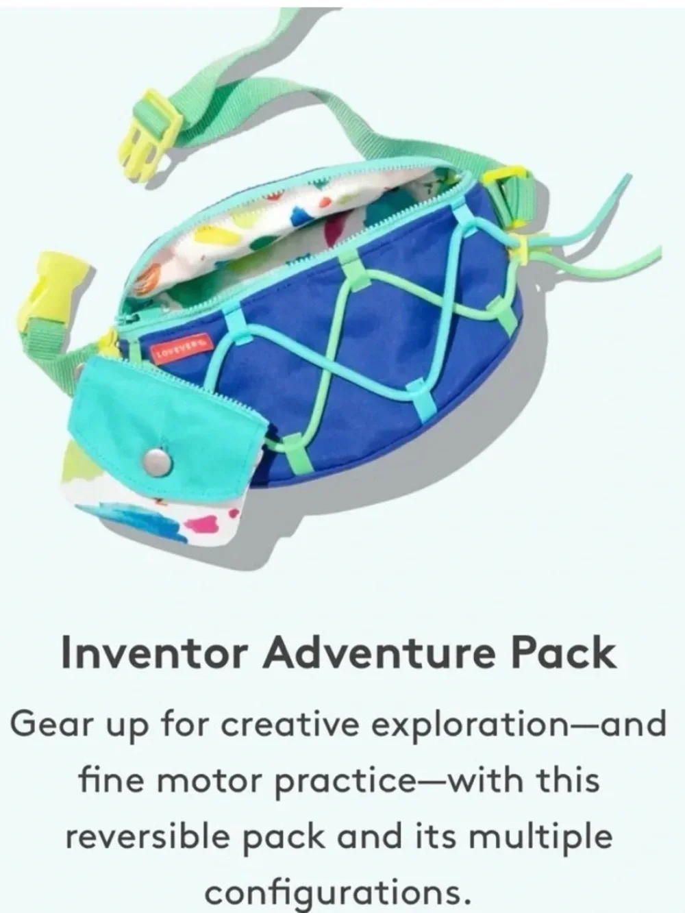 LOVEVERY Kids Multicolor Reversible Belt Bag from Connector Play Kit